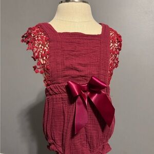 Elegant Red Lace Kids Dress